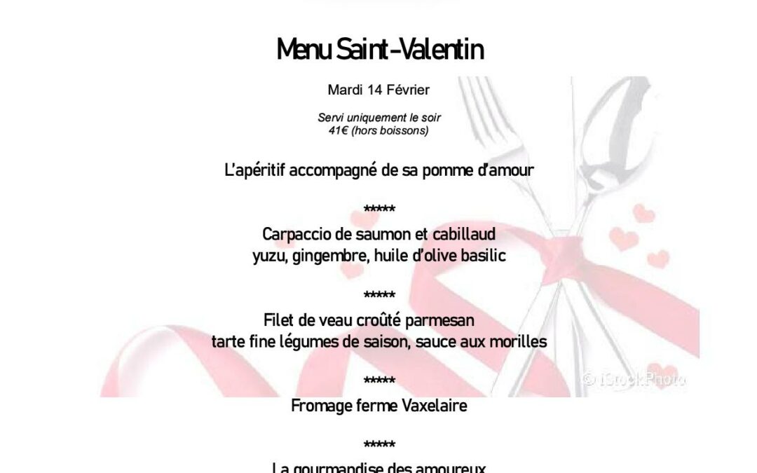 Menu de la Saint Valentin
